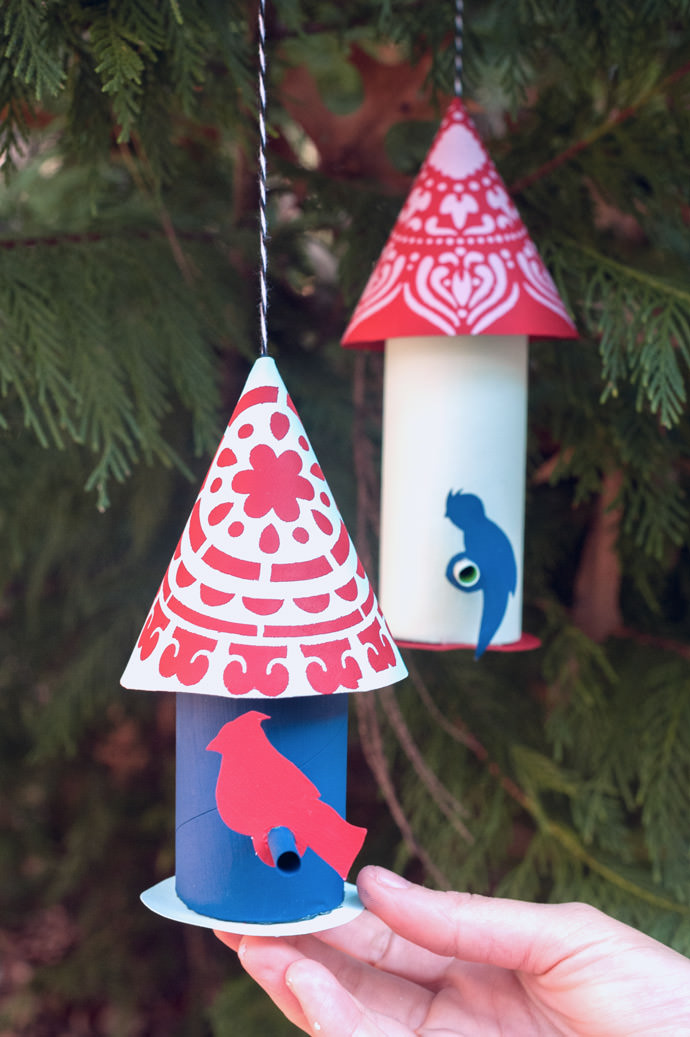 tree diy paper craft birds birdhouse bird crafts natal ornament handmade cardboard houses projects charlotte papel em trees casinhas rolo