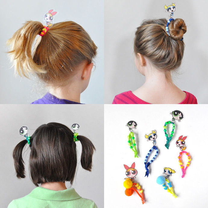 DIY Powerpuff Girls Hair Ties