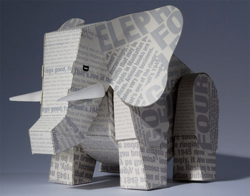 Elephant Paper Animal by Carlo Giovani