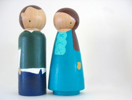 Wooden Toy Couple on Etsy