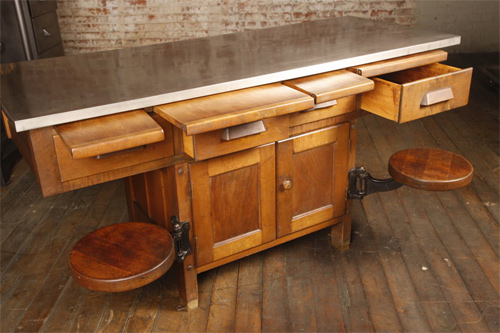 Vintage Industrial School Lab Desk