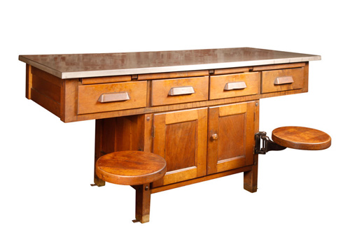 Vintage Industrial School Lab Desk