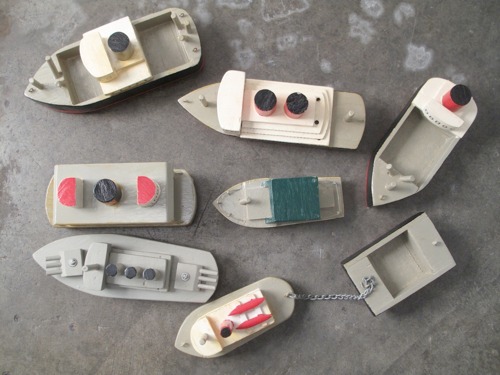 Vintage Wooden Toy Boats