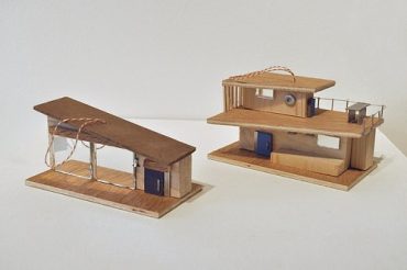 Retro Modern House Christmas Ornaments