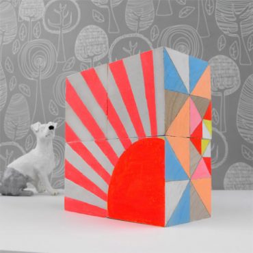 Geometric Neon Art Blocks from SketchInc on Etsy