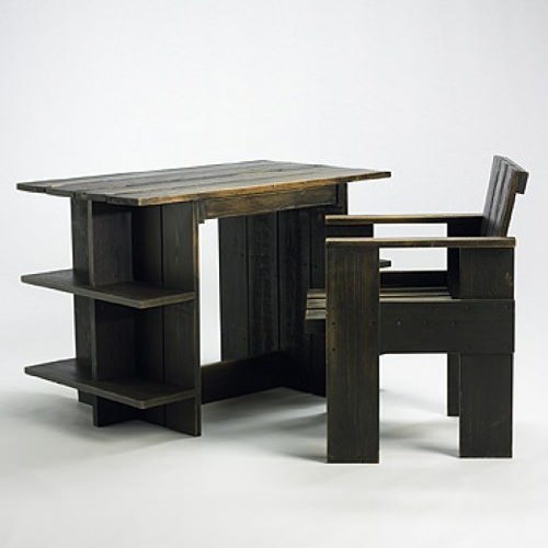 crate desk and chair by gerrit rietveld