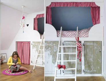 built-in sleeping nook bunk for kids