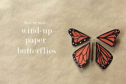 DIY Wind-Up Paper Butterflies