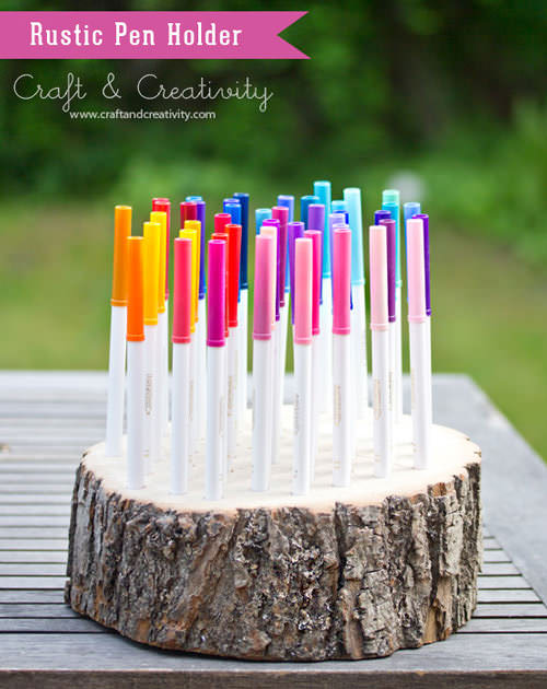 DIY wooden pencil holder