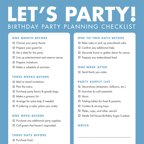 DIY Printable Birthday  Party  Checklist   Handmade Charlotte