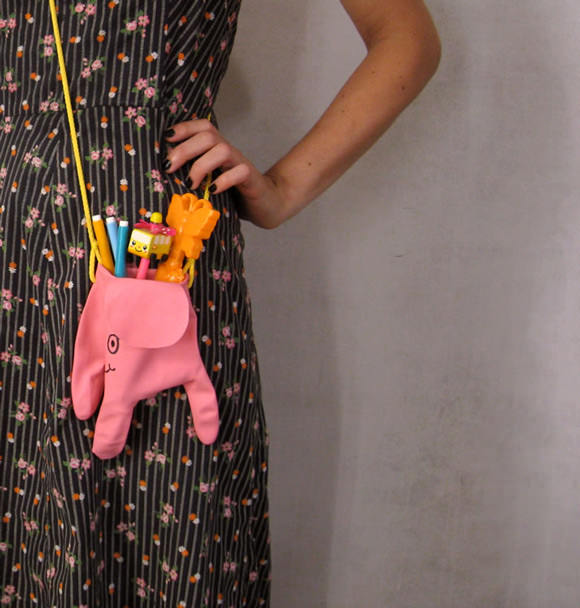 DIY Dish Glove Elephant Bag by Misako Mimoko