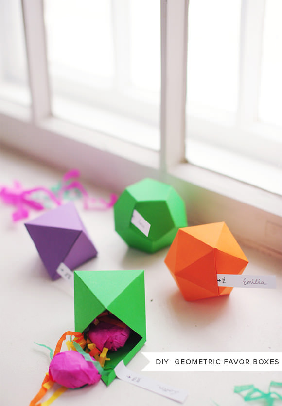 DIY Geometric Party Favor Boxes