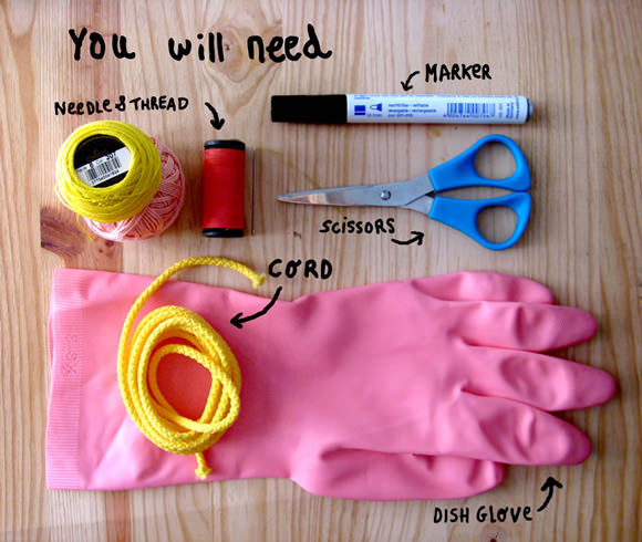 DIY Dish Glove Elephant Bag by Misako Mimoko