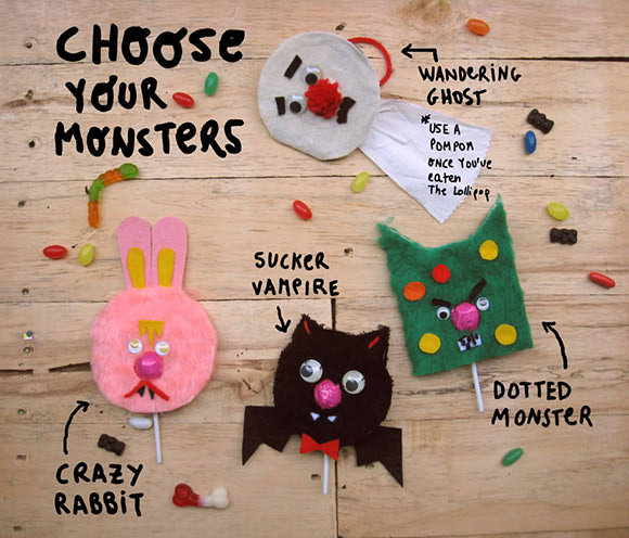 DIY Monster Lollipop Greeting Cards for Halloween