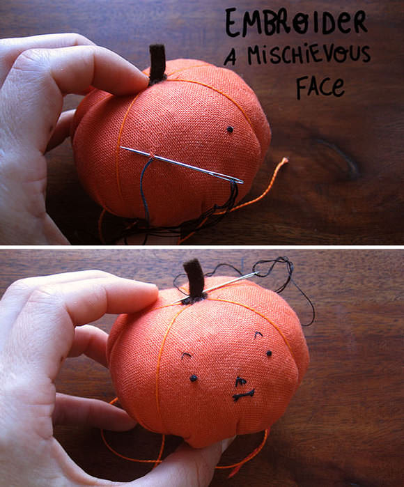 Fall Crafts - DIY Pumpkin Pin Cushion — Doodle and Stitch