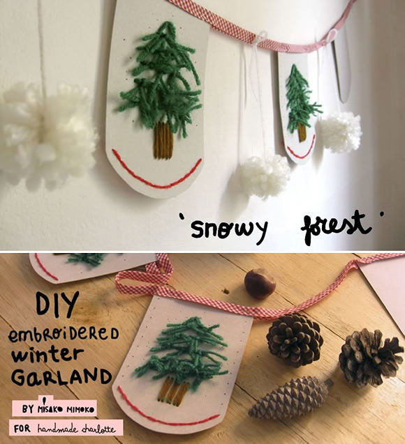 Snowy Forest Embroidered Garland Tutorial