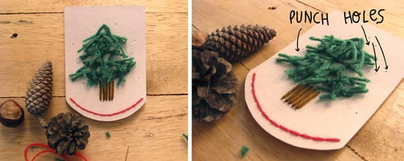 Snowy Forest Embroidered Garland Tutorial