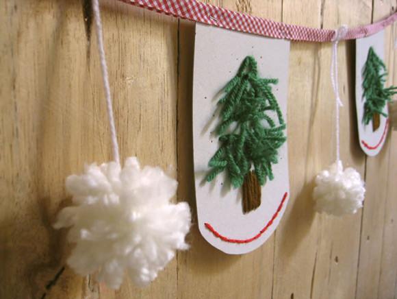 Snowy Forest Embroidered Garland Tutorial