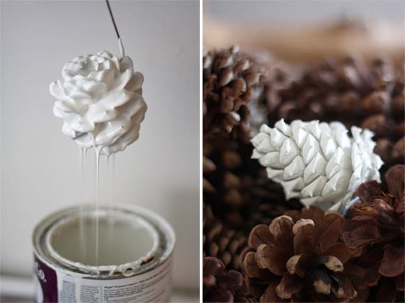 DIY Paint-Dipped Pinecones