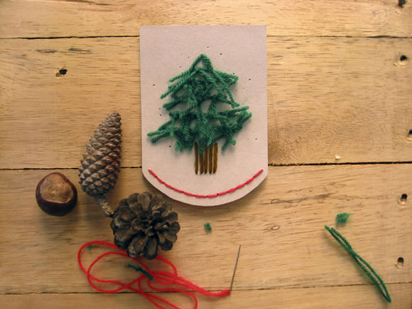 Snowy Forest Embroidered Garland Tutorial