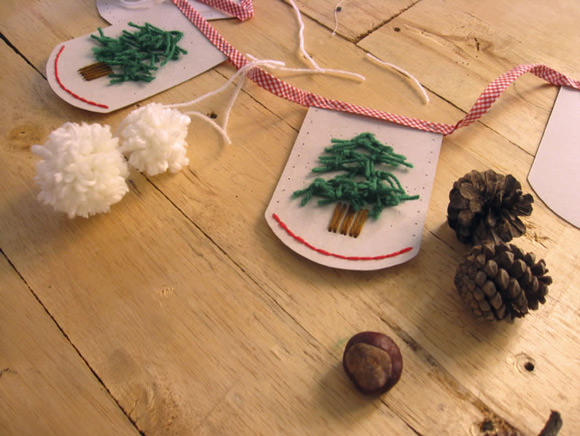 Snowy Forest Embroidered Garland Tutorial