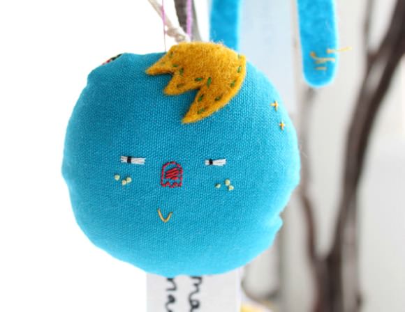 Handmade Blue Bauble Character Decoration from Handmade Romance on Etsy