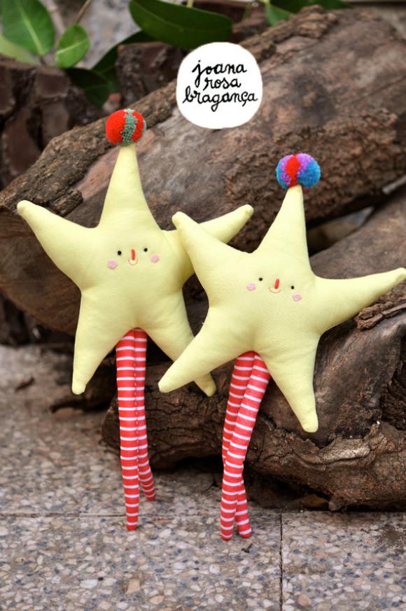 Handmade Pom-Pom Stars by Joana Rosa Braganca on Etsy
