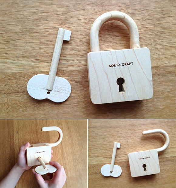 Handmade Wooden Toy Padlock from iichi