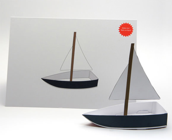 Card that folds into a toy boat by Foldable Cuts