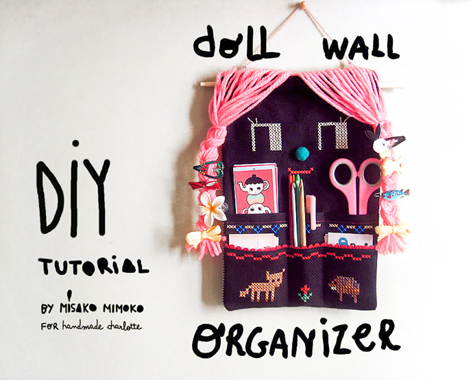 DIY Folksy Cross-Stitch Wall Organizer