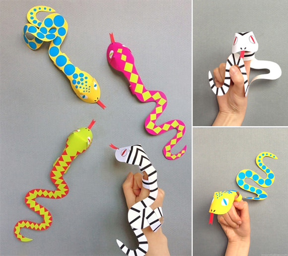 Printable Snake Finger Puppets from Mr Printables