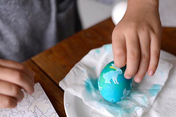 Decorating Easter Eggs With Sticker Silhouettes