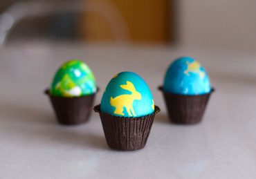Decorating Easter Eggs With Sticker Silhouettes