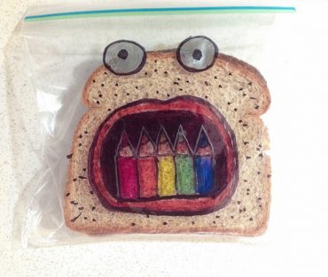 Super dad David Laferriere has been illustrating his kid's sandwich bags since 2008. Gotta love it - check out the complete collection!