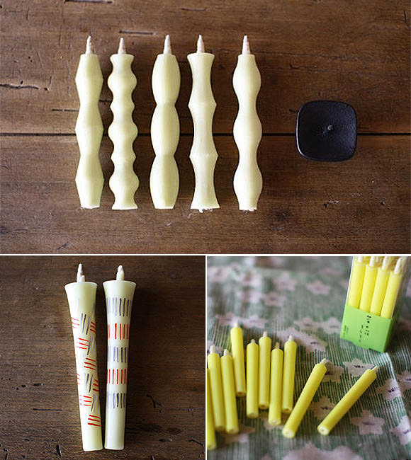 Handmade Japanese candles made from tree seed wax and washi paper - gorgeous!
