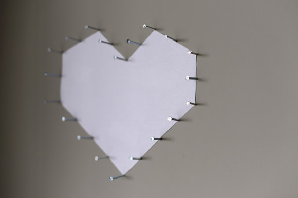 DIY Threaded Heart Wall Art