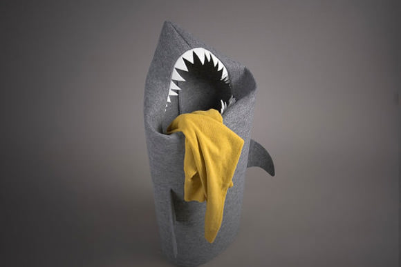 Kids Room Storage - Shark Laundry Basket