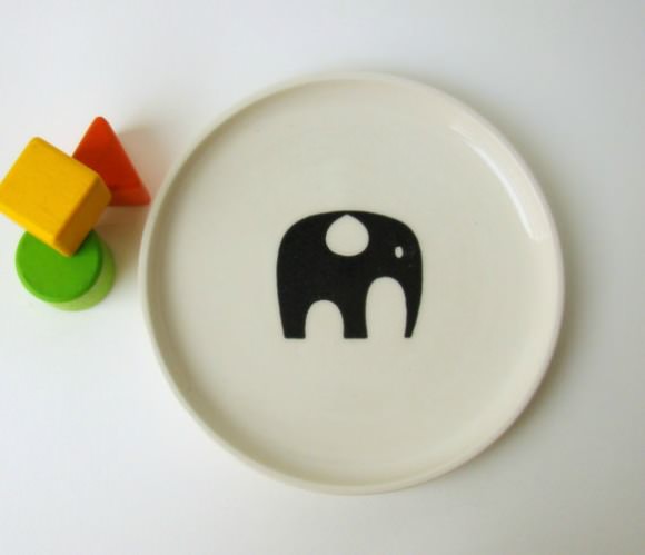 Elephant Plate for Kids by BOBO Ceramics