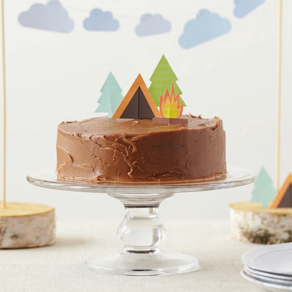 Go Camping! Printable Birthday Cake Toppers, Gift Tags, Cloud Garland, and Double Chocolate Recipe by Sweet Paul Magazine