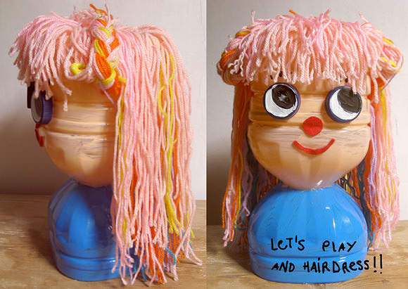 DIY Recycled Bottle Hair Styling Doll Tutorial (with growing hair!)