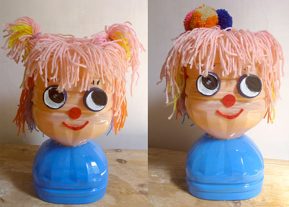 DIY Recycled Bottle Hair Styling Doll Tutorial (with growing hair!)