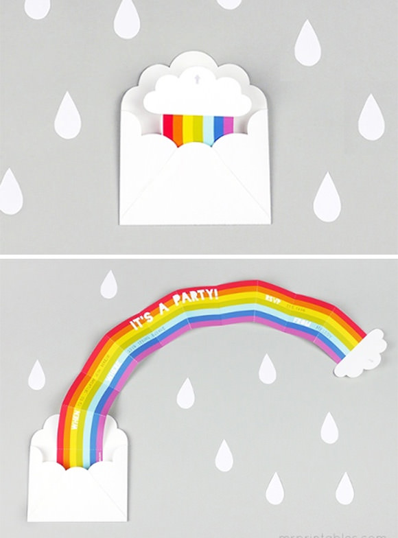 DIY Surprise Rainbow Party Invitation by Mr Printable