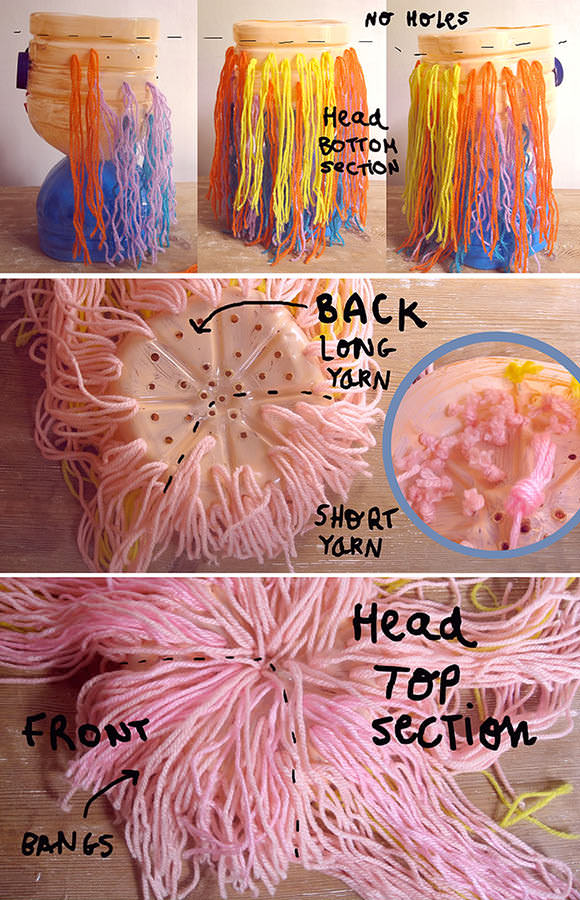 DIY Recycled Bottle Hair Styling Doll Tutorial (with growing hair!)