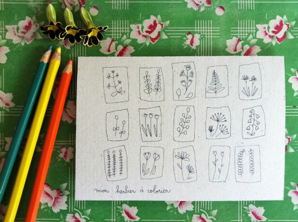 Color-In Wildflower Cards