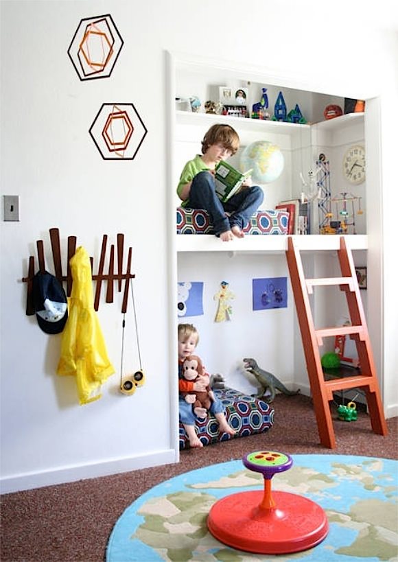 Repurposed Closet in a Kid's Room