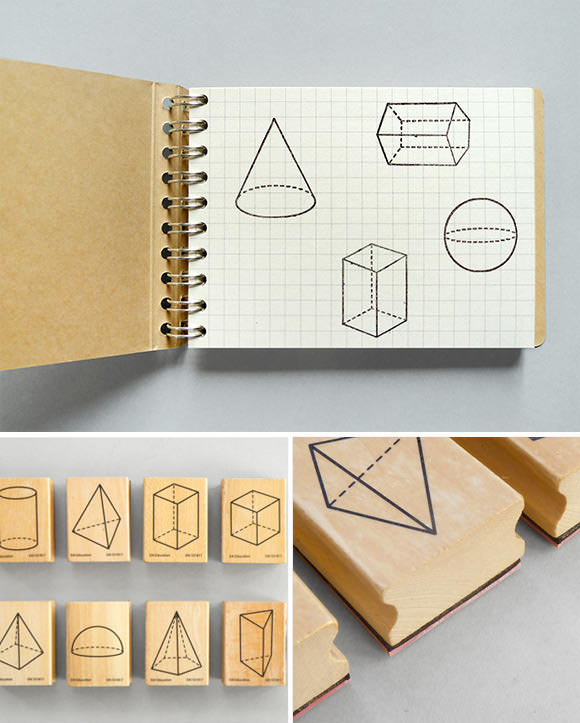 Polyhedra Rubber Stamps by Present & Correct