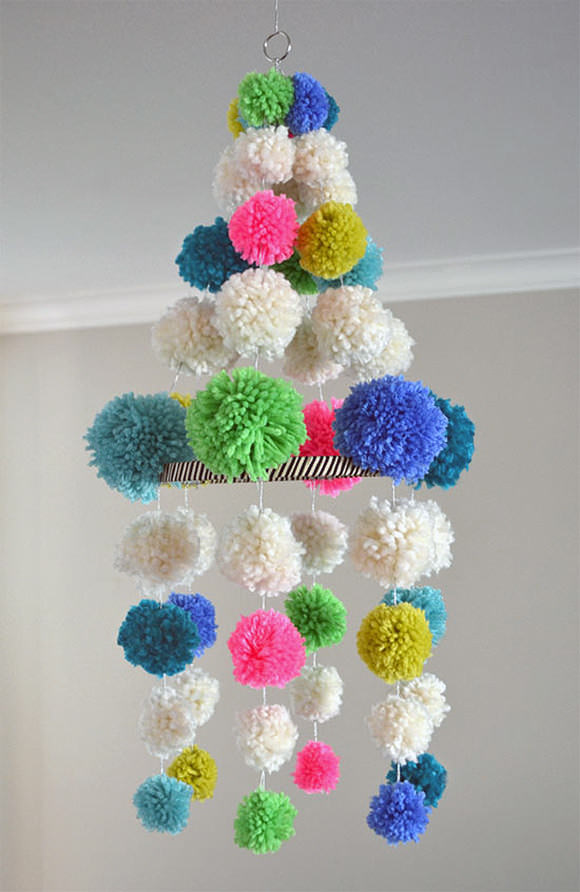 DIY Pom Pom Chandelier via Small for Big