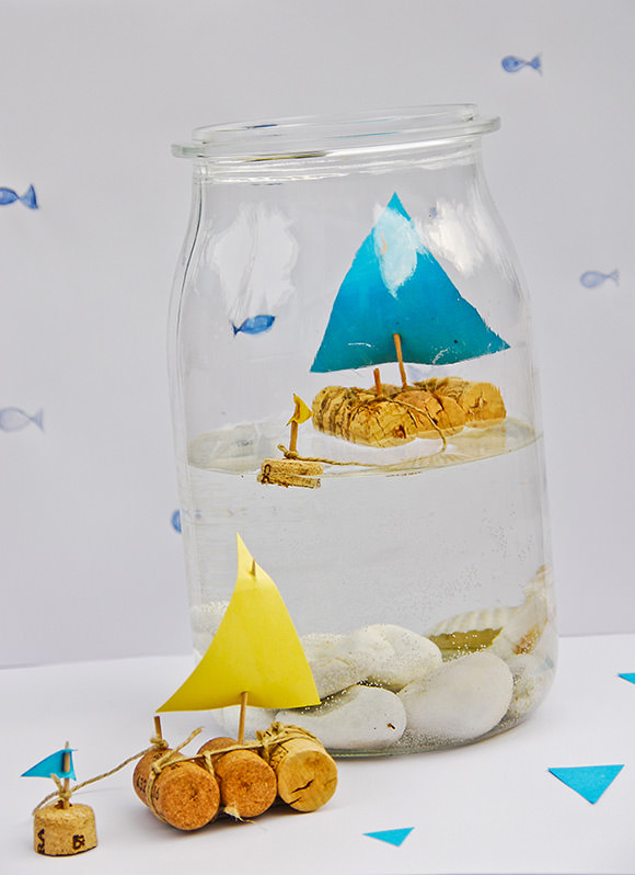 DIY Cork Sailboat In A Jar