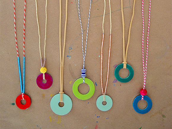 DIY Washer Necklaces (using nail polish)