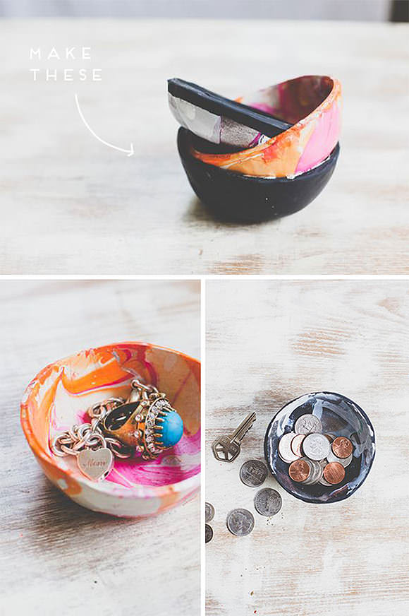 DIY Marbled Mini Clay Bowls